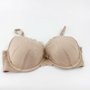 ✅ SPANX 30030R Underwire Push-Up Plunge Bra nude  SIZE‎ 34DD